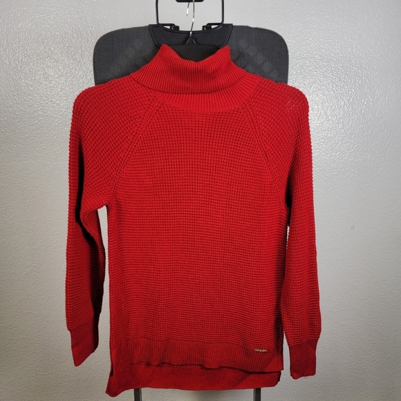 Michael Kors Sweaters - Michael Kors Women's Red Knit Turtleneck Sweater Size‎ S